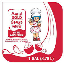 Amul Gold 6% Fat Milk 1gal