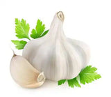 ZabhiaNow garlic sleeve for storing garlic bulbs, made of breathable fabric, with a drawstring closure for freshness and easy access.