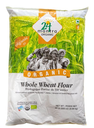 24 Mantra Organic Whole Wheat Flour Atta 20LB