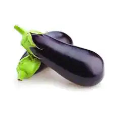 Fresh ZabhiaNow eggplant with smooth purple skin and green stem, ready for cooking or fresh use.