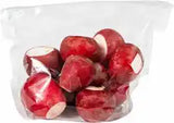 Fresh ZabhiaNow radish cello bag with 1lb of vibrant, crisp radishes ready for use in salads and cooking.