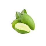 Fresh green mango from ZabhiaNow, showcasing vibrant color and ripe texture on a clean background.