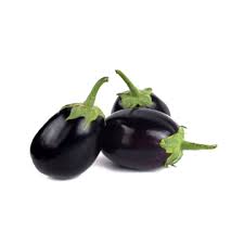 Fresh round eggplant from ZabhiaNow with smooth purple skin and green stem, ready for cooking or fresh eating.