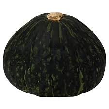 Fresh ZabhiaNow Kabocha squash with vibrant orange flesh and green rind, ready for cooking or roasting.