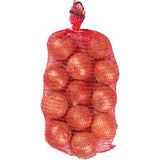 Fresh yellow onions from ZabhiaNow, 10-pound bag, showing a pile of bright, round onions with dry, papery skin.
